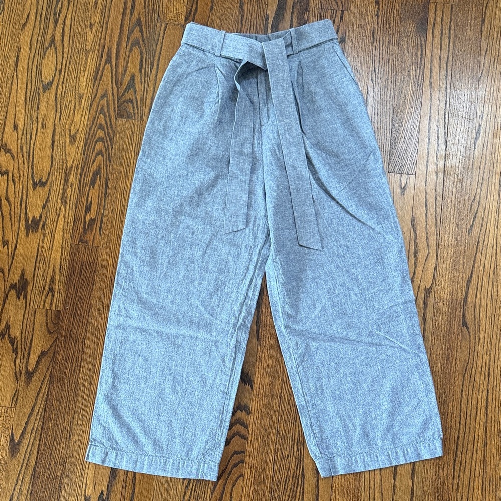B30 Uniqlo Women Medium Light Blue Gray Wide Leg Pants Lightweight